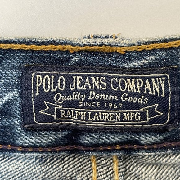 Ralph Lauren Polo Jeans Company Mens 42 Straight Leg Jeans Distressed Cotton - Picture 10 of 14